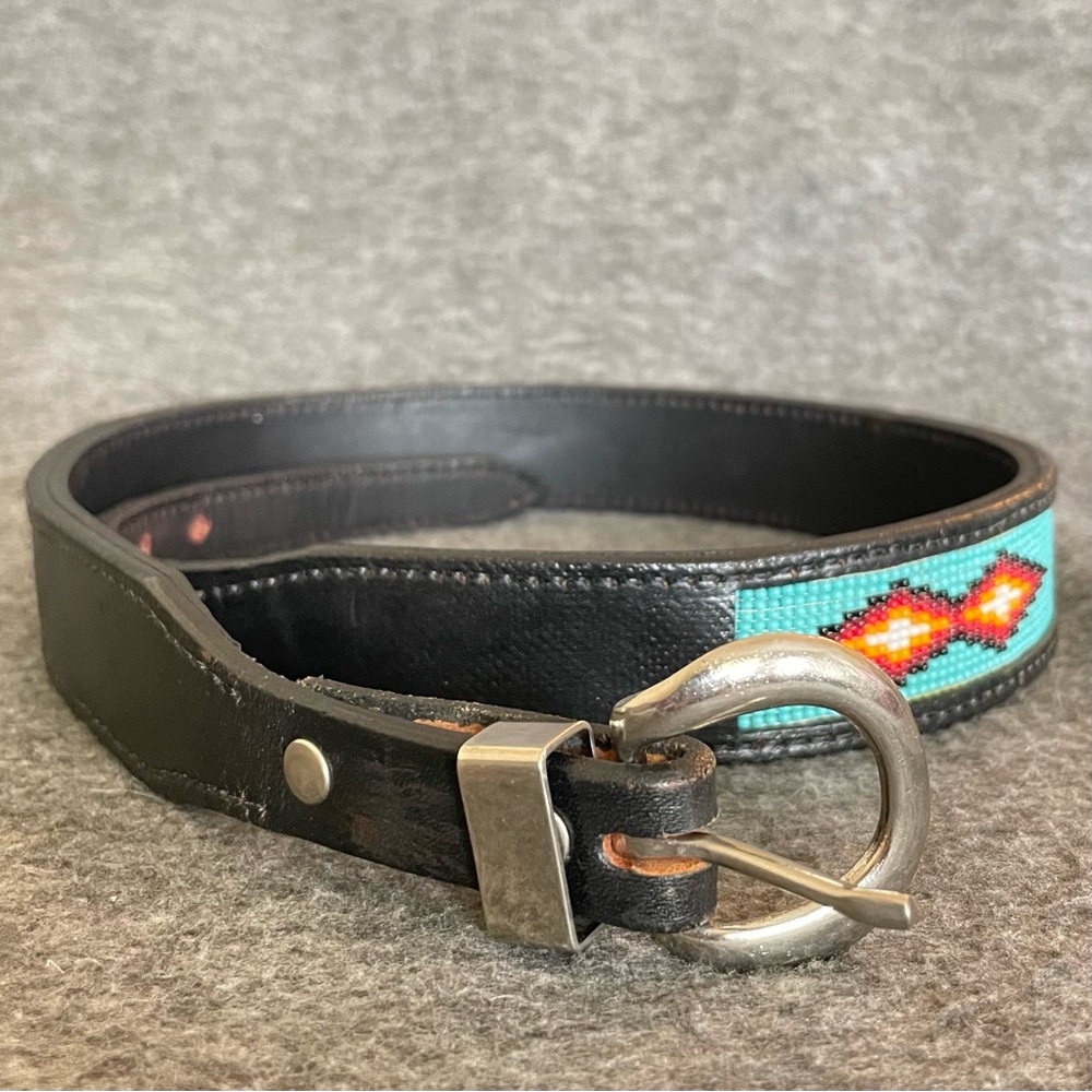 Harpers Ladies Black Beaded Western Belt